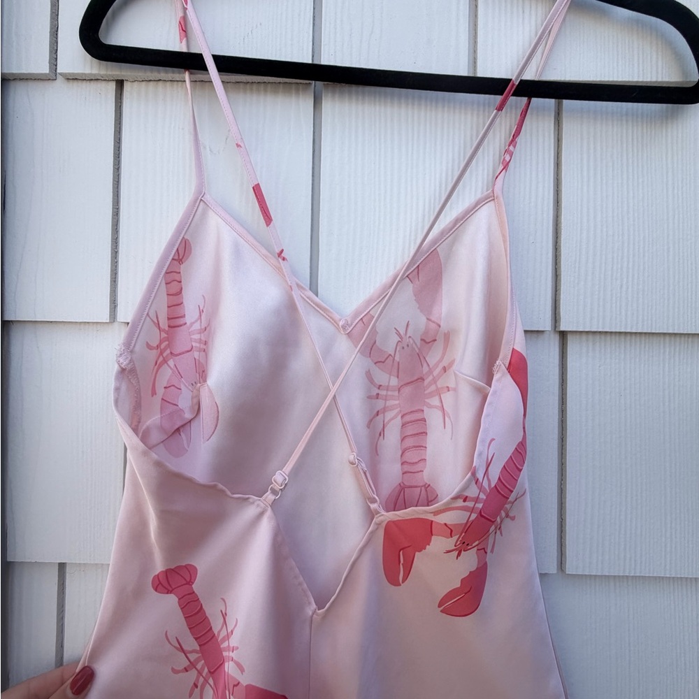 H&M Pink Lobster Print Mini Slip Dress - Picture 3 of 9